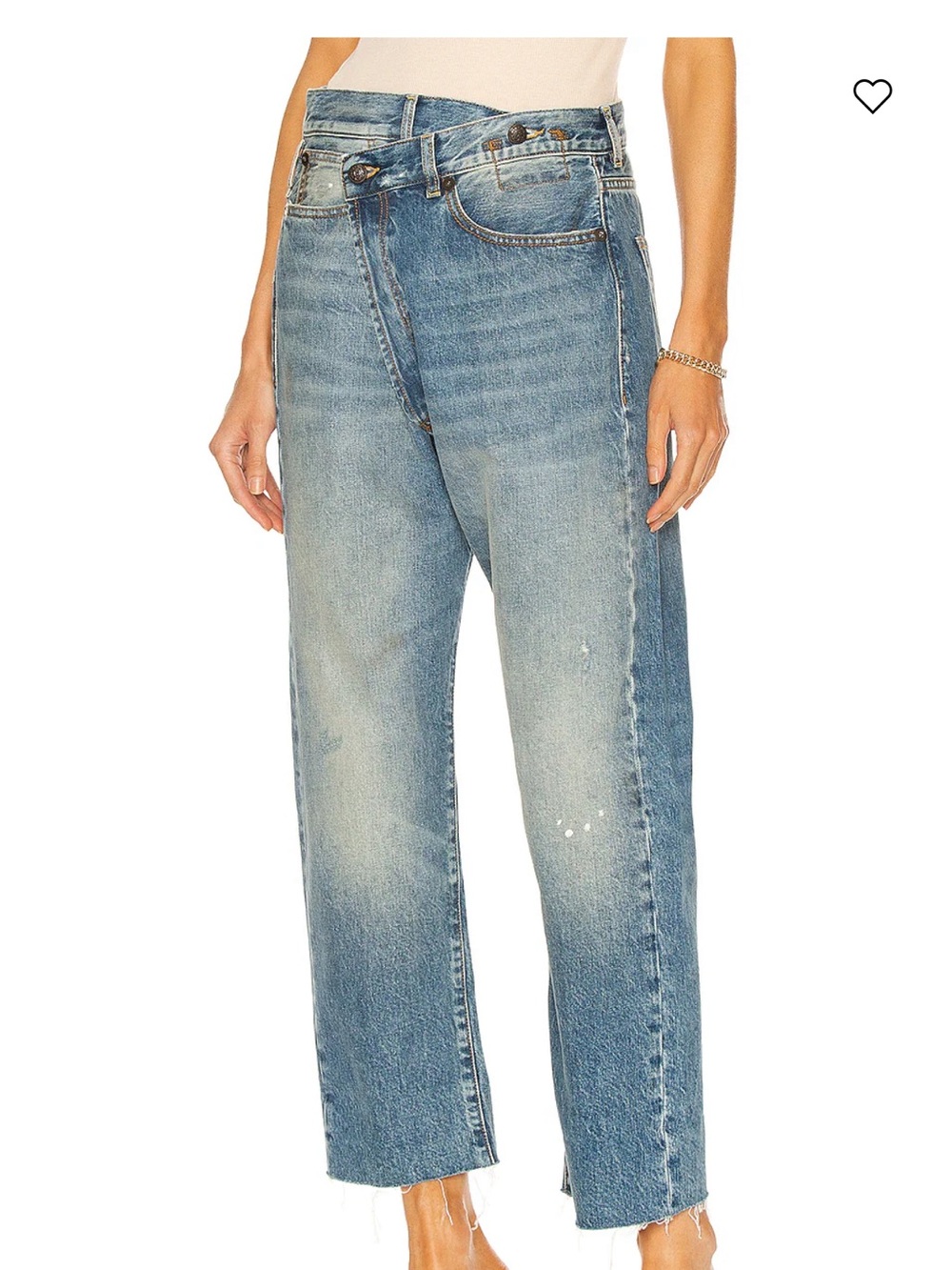 R13 Crossover Straight Leg Jeans in the 'Jasper' wash. - Picture 5 of 14